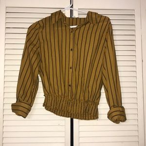 striped button up blouse